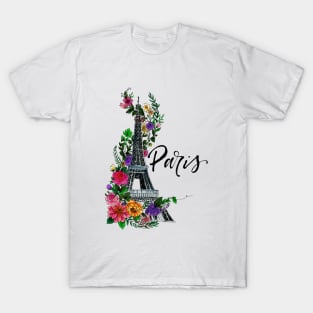 Floral Eiffel Tower T-Shirt